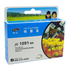 劲彩 T1091墨盒 适用爱普生ME30/ME70/ME80W/ME1100/ME360/ME510/ME520/650FN/700FW 黑色