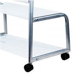 得力(deli)五层铝合金夹条报纸架 9304报刊架 图书馆报夹条置 宣传资料杂志展示架 高1.05米